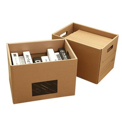 China High Quality Extra Hard Foldable Kraft Paper Rectangle Brown Storage Box Organizer For Lid Clothes for sale