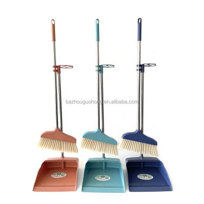 China Wholesale Home Household Cleaning Stainless Steel Long Handle Broom And Windproof Material Dustpan Set for sale