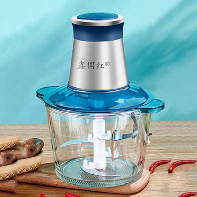 China Electric Food Chopper Kit Parts Bowl-Lift Design Mixer 300W 2L Glass Cup Household Mincer Chopper Meat Machine Grinder Kitchen for sale