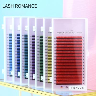 China Good Quality Color Lashes Colored Eyelashes False Mink Eyelashes White Yellow Pink Violet Blue Brown Green Red Eyelash Extensions Different for sale