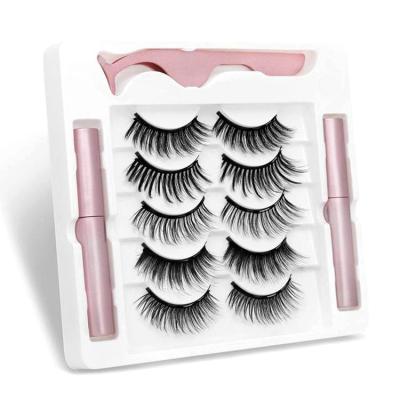 China Top Quality SARA 2/5/10/20 Pairs Magnetic Eyelashes Set Lashes Magnetic Eyeliner False Long Fluffy Volume Easily Wear Dramatic Makeup for sale