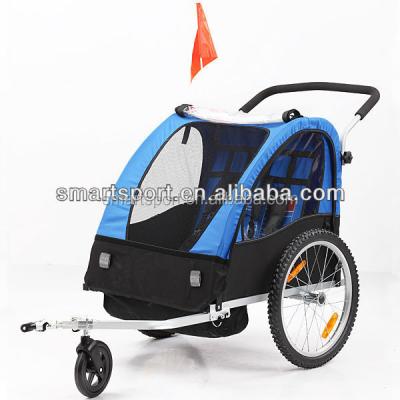 China Polyester Oxford Baby Bicycle Trailer With Jogger for sale