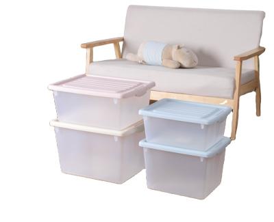 China Sustainable high quality frosted plastic storage box with lid with different sizes clothes storage box for sale