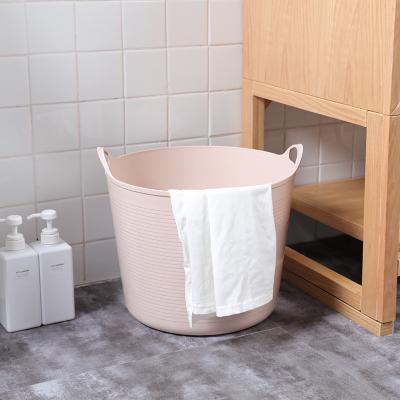 China Plastic Handles Large Plastic Dirty Clothes Laundry Hamper Living Room Toys And Clothes Storage Basket With Handle for sale