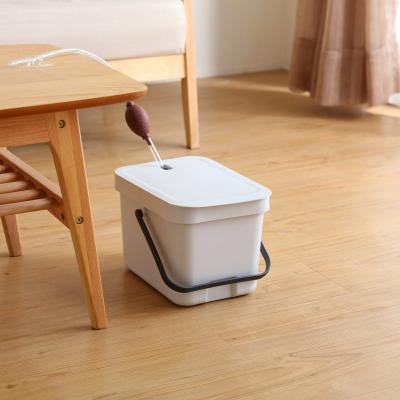 China Wholesale Viable Household Coffee Trash Tea Scum Storage Bucket Office Tea Plastic Water Bucket With Handle And Lid for sale