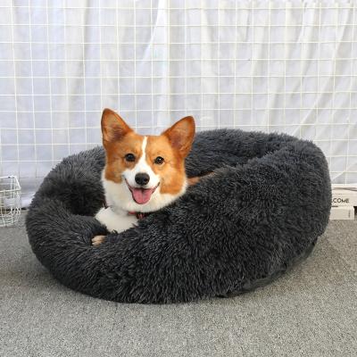 China Breathable Large Size Dog Bed Donut Rattan Fluffy Dog Beds for sale