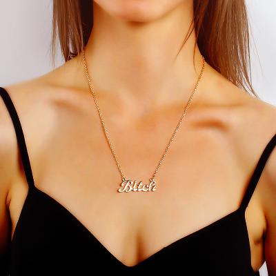 China Hot New Fashion Nickel Free Lead Free Short Simple Letter Jewelry Clavicle Chain Necklace For Women for sale