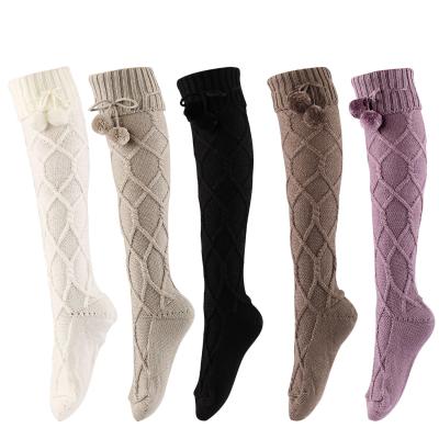 China QUICK DRY Wool Stockings Stacks Women's Fashion Designer Knitted Amazon Warm Socks for sale