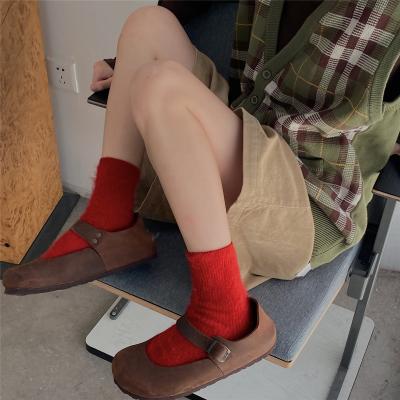 China New Double Needle Plush Wool Thicken Women's Tube Socks Winter Autumn Thin Warm Stacks QUICK DRY Socks for sale