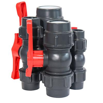 China Easy Installation Farm Greenhouse Irrigation PE Pipe Quick Connect Valve Black Valve Water Pipe Switch Valve for sale