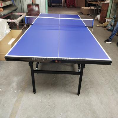 China MDF Table Tennis Training Equipment Fold Up Ping Pong Table With Wheels for sale