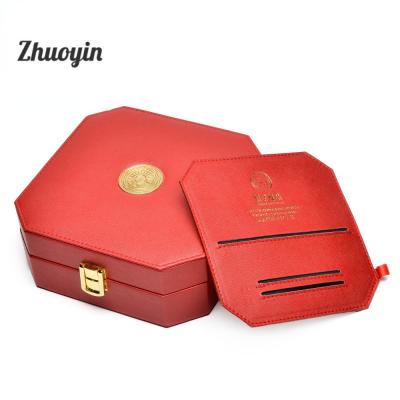 China Recyclable Custom Luxury Logo Jewelry Travel Gift Box Ring Necklace Leather Packaging Storage Box for sale