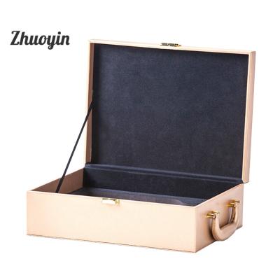 China Wholesale Custom Other Logo Gold Pu Leather 2 Bottles Wine Gift Box for sale