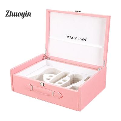 China Other Newest Design Pkin Leather Simple Perfume Skin Care Cosmtics Box for sale