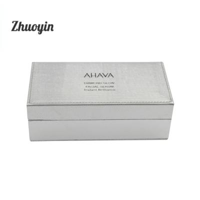 China Custom Handmade Luxury Leather Logo Perfume Cosmetic Leather Packaging Boxes Design for sale