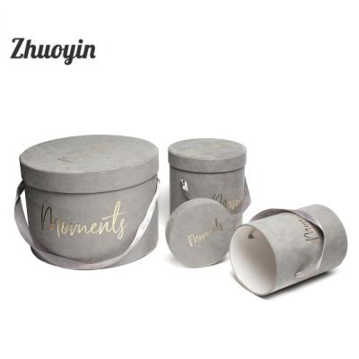 China Recyclable Luxury Wedding Favors Gift Box Round Paper Cylinder Box For Flower for sale