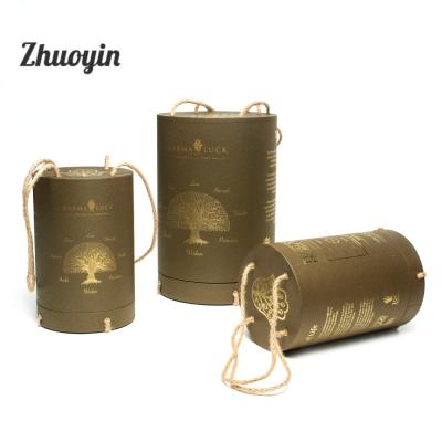 China Recyclable Tall Round Cylinder Box Round Tea Gift Packaging Cardboard Box for sale