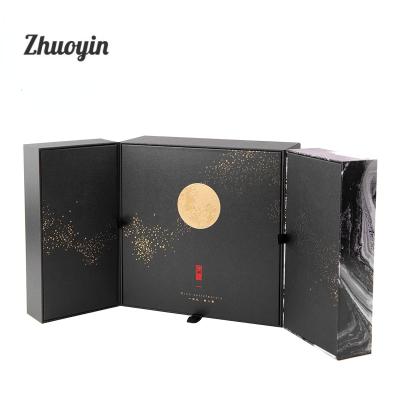 China Handmade Wholesale Custom Luxury Double Opening Paper Packaging Gift Box Two Door Gift Food Box for sale