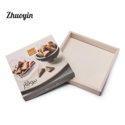 China Wholesale Hot Sale Recyclable Book Style Hardboard Paper Package Biscuit Quality Chocalate Packaging Box for sale