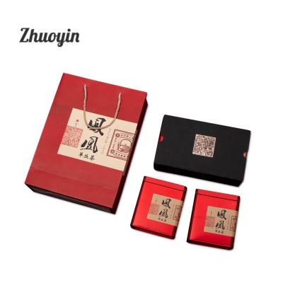 China Handmade Custom Logo Printed Hot Stamped Paper Packaging Tea Gift Sets With Bags for sale