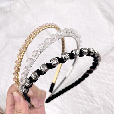 China Fashion New Arrival Luxury Crystal Beaded Bling Hairbands For Women for sale