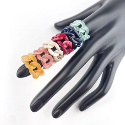 China Cuban Link Chain Rings NEW 2021 KITI Plastic Cuban Chain Finger Women Jewelry Multicolor Rings for sale