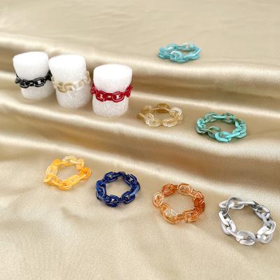 China Link Chain Rings KITI Design Fashion Acrylic Jewelry Wholesale Exclusive Ring For Girls for sale