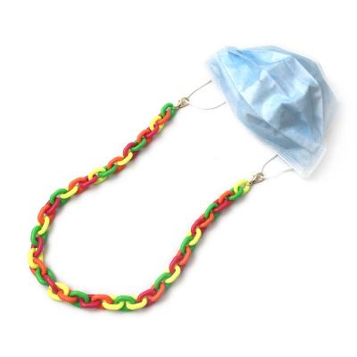 China Colorful Statement Chunky Link AcrylicMasking Chains Necklace Holder Anti Lost Chain 48cm for sale