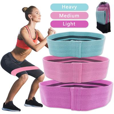 China High Elasticity Anti Skid Cloth Resistance Fabric Hip Ring Thigh Elastic Resistance Band Squatting Belt Beginner Professional for sale