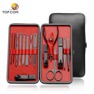 China Nail Care Manicure Tools 15 Pieces Manicure Set with Leather Case, Nail Clippers Kit Grooming Kit Personal Care Tool, Gifts for Men/Women for sale