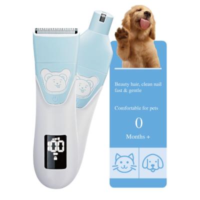 China Viable Electric Pet Hair Trimmer and Nail Grinder 2 in 1 Rechargeable Dog Hair Cutter and Nail Clipper Tools for sale