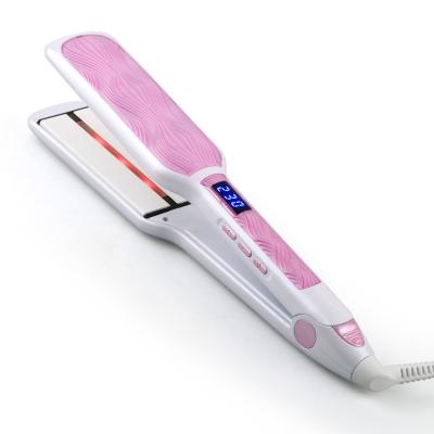 China Hottest high quality ceramic infrared flat iron professional hair straightener LED temperature display wow WO-0505 straightening irons for sale