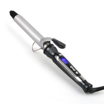 China LED Temperature Display Curling Iron 25mm With Ceramic Coating Hair Curling Wand With Tip Hair Salon Anti-scalding Insulated Curler for sale