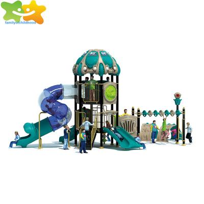 China Plastic Commercial Outdoor Playground Playsets Plastic Playground Jungle Gym With Slide for sale