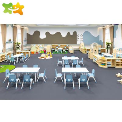 China Durable And Indelible Kids Furniture Kindergarten Study Table Chair Preschool Furniture Set For Sale for sale