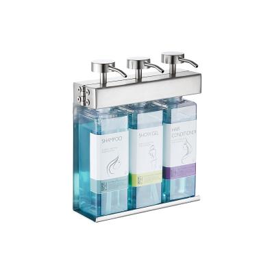 China Wall Mounted Liquid Soap Dispensers Shampoo Conditioner Gel Shower Foam Soap Dispenser Hotel Stainless Steel For Bathroom for sale