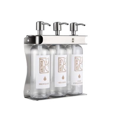 China Foam Soap Dispenser Lockable Design Stainless Steel Shower Gel Shampoo Conditioner Hotel Amenity Wall Mounted Dispenser for sale