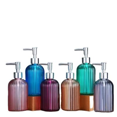 China Beautiful Design Foam Soap Dispenser Colorful Glass Bottle Dispenser Refillable Liquids Soap Dispenser For Hotel Home for sale