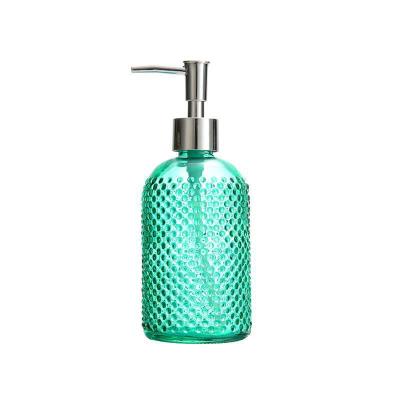 China Beautiful Design Foam Soap Dispenser Colorful Glass Bottle Dispenser Refillable Bathroom Soap Dispenser for Hotel Home for sale