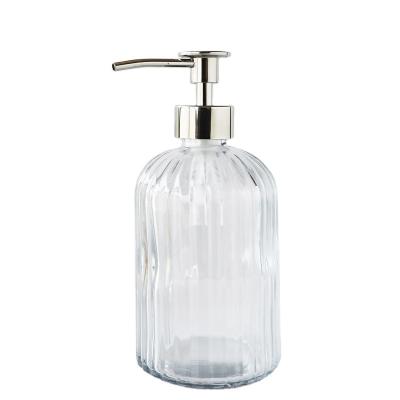 China Wholesale Transparent Refillable Foam Soap Dispenser Glass Bottle Bathroom Liquid Soap Dispenser For Hotel Home for sale