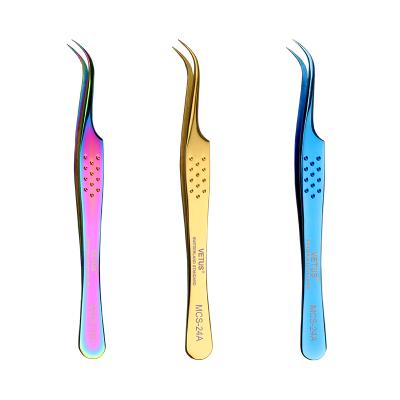 China Vetus Anti-Static Eyelash Tweezers Eyelash Extension Mini Sets Wholesale Stainless Steel Anti-Static Tweezers for sale