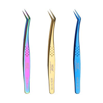 China Custom Lash Extension Eyelash Tweezers Private Label Stainless Antistatic Premium Eyelash Extension Tweezers for sale