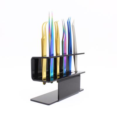 China display & Wholesale Black White Crystal Acrylic Eyelash Extension Tweezer Holder Storage Bracelet Display Shelf Wick Holder for sale