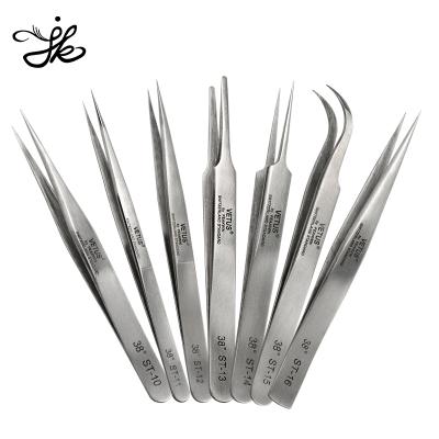 China Eyelash Extension Stainless Steel Tweezers Customized Logo Gold Eyelash Applicator Lash Volume Extension Custom Tool for sale