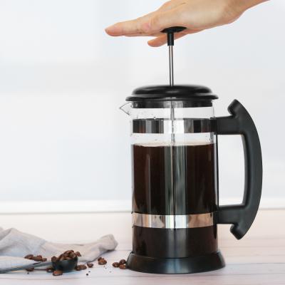 China 34oz Black Coffee Western French Press Tea Maker 304 Stainless Steel Heat Resistant Thickened Borosilicate Glass for sale