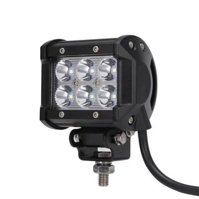 China 4 Inch 18W LED Work Light Waterproof Flood Light Bar All Terrain Offroad LED Fog Truck Spotlight for sale