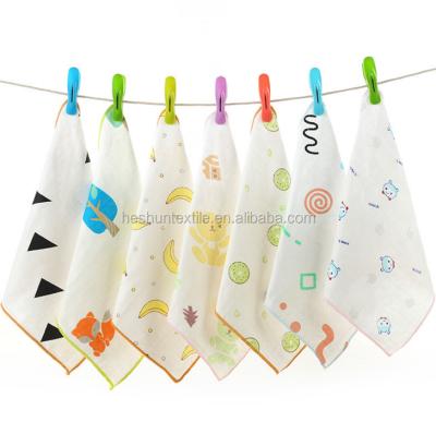 China 100% Cotton Double Compressed Super Cheap Gauze Printed Mini Towel, Infant Kids Towel for sale