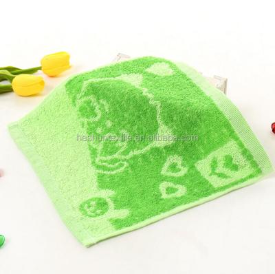 China Compressed China Customized 100% Cotton Yarn Dyed Jacquard Cartoon Kids Mini Baby Towel for sale