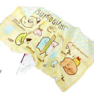 China Compressed Custom Printed 100% Cotton Cartoon Face Soft Hand Towel for sale