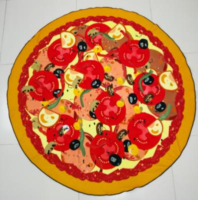 China Wholesale Bulk Disposable Microfiber Custom Printed Pizza Round Beach Towel for sale